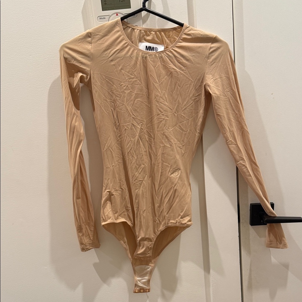 MM6 Maison Martin Margiela Beige Long Sleeve Bodysuit XXS - worn only once!